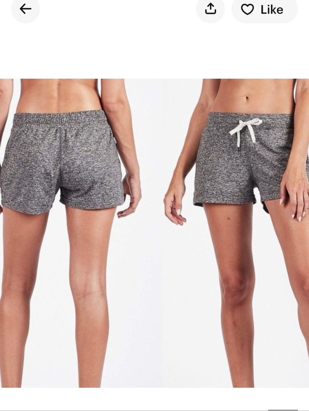 Vuori Halo Heather Gray Athletic Lounge Shorts with Drawstring Small